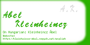 abel kleinheincz business card